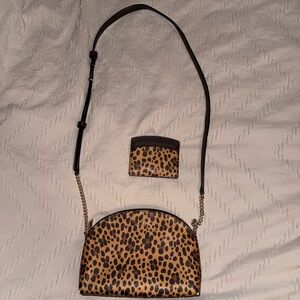 Kate Spade Leopard Print Crossbody Bag with Card Holder